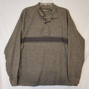 Naturalife Gray Ribbed Knit Collared Pullover Sweater Men's Large (L) - Vintage